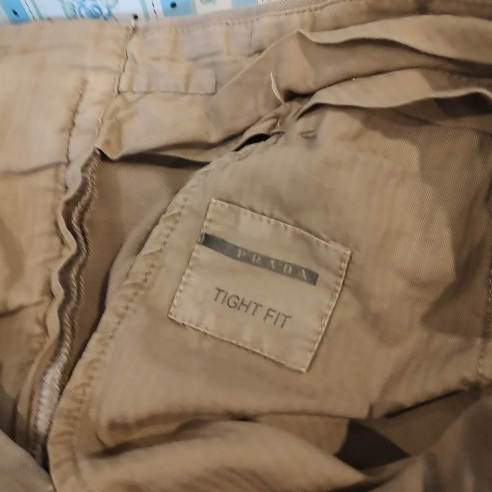Prada Mens Tight Fit Khaki Chino Pants‎ Italy Designer Trousers Size 54 US 38x33